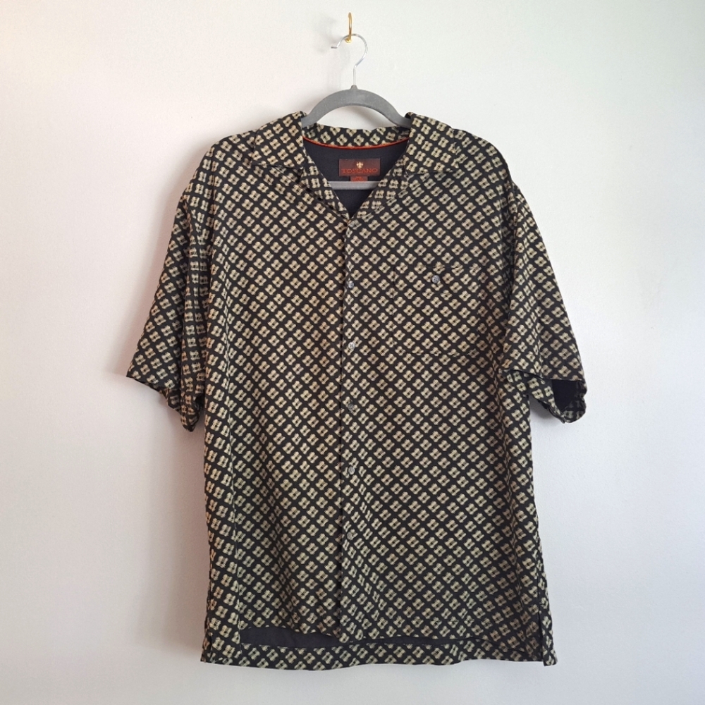 TOSCANO 100% silk casual button up